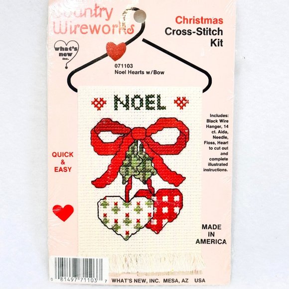 Country Wireworks Noel/Hearts Cross Stitch Kit - Picture 1 of 5